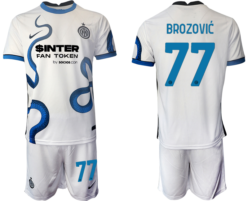 Men 2021-2022 Club Inter Milan away white #77 Soccer Jersey